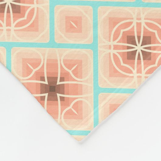 Retro Rosa Patchwork Fleecedecke (Ecke)