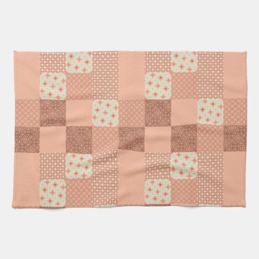 Retro Rosa Patchwork Geschirrtuch (Horizontal)