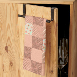 Retro Rosa Patchwork Geschirrtuch