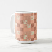 Retro Rosa Patchwork Kaffeetasse (Vorderseite Links)