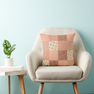 Retro Rosa Patchwork Kissen