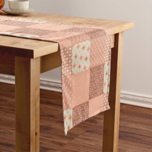 Retro Rosa Patchwork Kurzer Tischläufer (Beispiel)