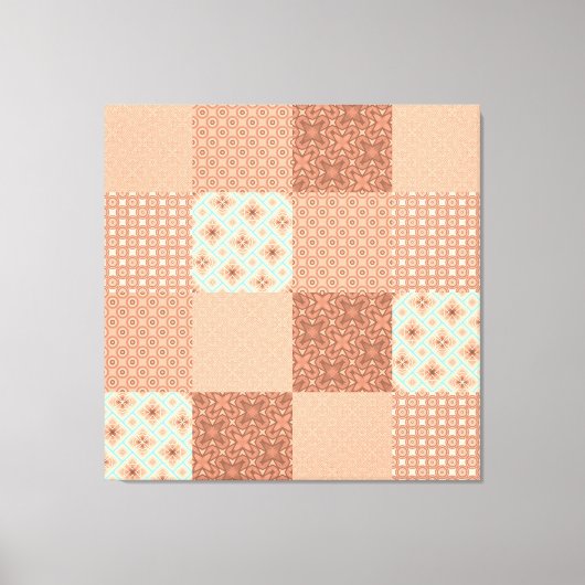 Retro Rosa Patchwork Leinwanddruck (Vorderseite)