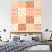 Retro Rosa Patchwork Leinwanddruck (Insitu (Schlafzimmer))
