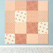 Retro Rosa Patchwork Leinwanddruck (Insitu (Holzboden))