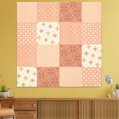 Retro Rosa Patchwork Leinwanddruck (Insitu (Wohnzimmer))