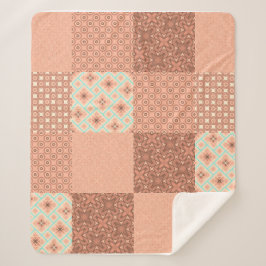 Retro Rosa Patchwork Sherpadecke