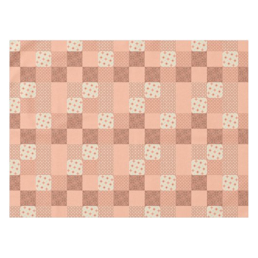 Retro Rosa Patchwork Tischdecke (Vorderseite (Horizontal))