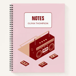 Retro Rosa Personalisierte Lektion Nr. Notizblock