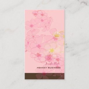RETRO ROSA PLUMERIAS/DIY-HINTERGRUNDFARBE VISITENKARTE