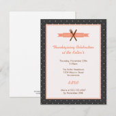 Retro rosa polka dots rahmen hostess dinner Party Einladung (Vorne/Hinten)