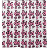 Retro rosa Poodles Badezimmer Dekoration Duschvorh Duschvorhang (Vorderseite)