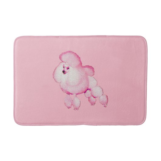 Retro rosa Pudel-Bad-Matte Badematte (Vorderseite)
