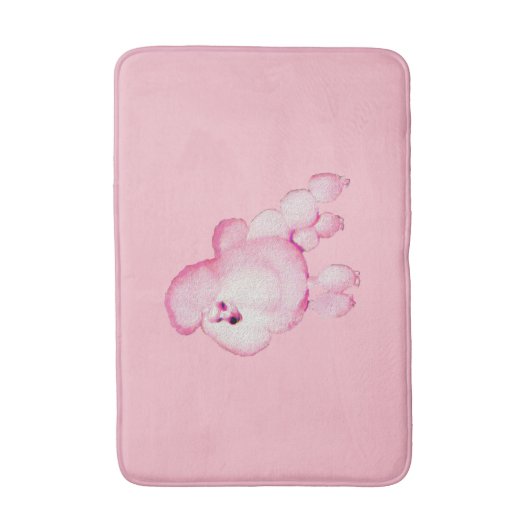 Retro rosa Pudel-Bad-Matte Badematte (Vorderseite Vertikal)