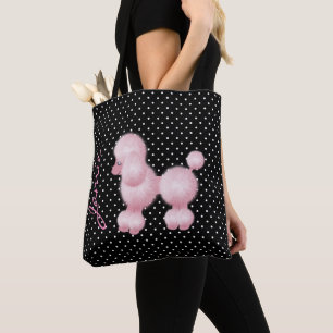 Retro rosa Pudel-kundenspezifische Taschen-Tasche Tasche