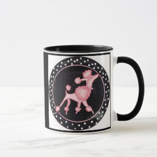 Retro rosa Pudel-Tasse Tasse