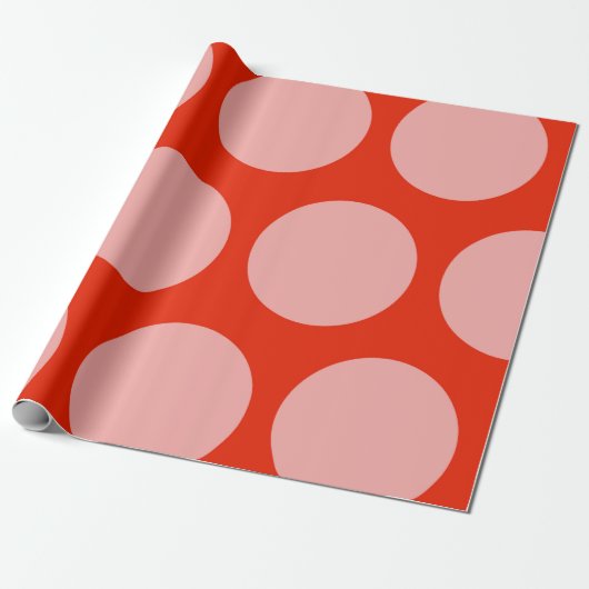 Retro-rosa Punktmuster-Papier Geschenkpapier (Ungerollt)