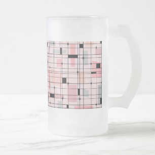 Retro-Rosa-Raster-und-Sternenexplosion-Matte-Glas- Mattglas Bierglas
