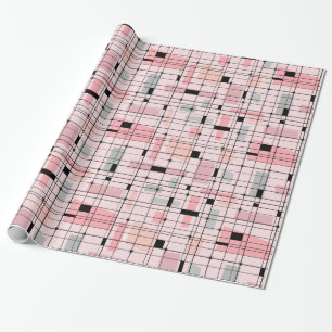 Retro-Rosa-Raster- und Sternenexplosions-Geschenkp Geschenkpapier