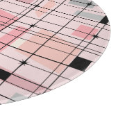 Retro-rosa Raster und Sternexplosion-Schneidebrett Schneidebrett (Ecke)
