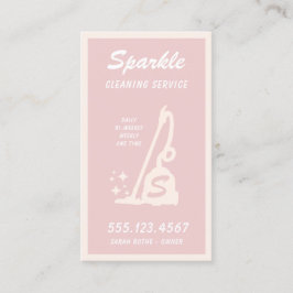 Retro Rosa Reinigung Dienstmädchen anrufen Telefonnummerkarte