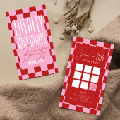 Retro Rosa & Rot Kariert Ästhetiker Spa Salon Treuekarte