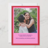 Retro rosa rote Hochzeit Save The Date (Rückseite)