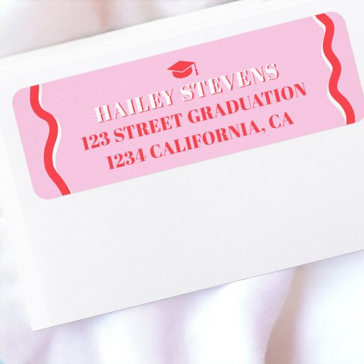 Retro-rosa rote Kurve quiggbelt wavy Abschluss