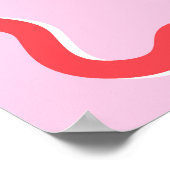 Retro-rosa rote Kurve quiggbelt wavy Abschluss Poster (Ecke)