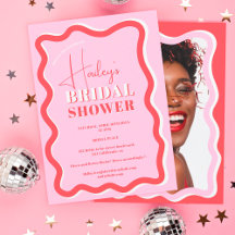 Retro rosa rote Kurve quiggisches Brautparty