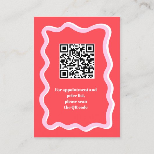 Retro rosa rote Kurve quiggle wavy Make-up Schönhe Visitenkarte (Rückseite)