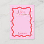 Retro rosa rote Kurve zacken scharfe Schmuckschmuc Visitenkarte (Vorderseite)