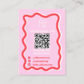 Retro rosa rote Kurve zacken scharfe Schmuckschmuc Visitenkarte (Rückseite)