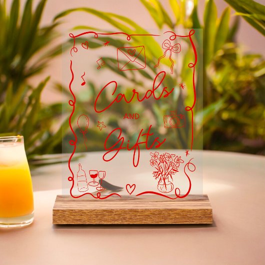 Retro rosa rotes illustriertes Brautparty Acrylschild