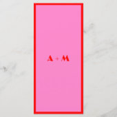 RETRO Rosa rotes Muster Fett Typografie Menükarte (Rückseite)