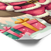 Retro rosa Santa Claus Poster (Ecke)