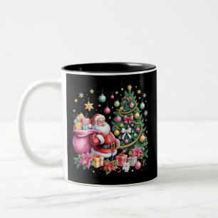 Retro Rosa Santa Coquette Weihnachten Süßer Baum M Zweifarbige Tasse