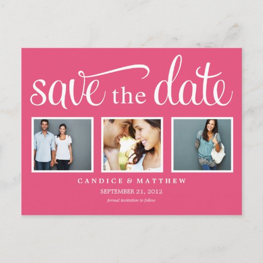 RETRO ROSA | SAVE THE DATE ANKÜNDIGUNG (Vorderseite)