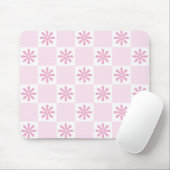 Retro-Rosa-Schachbrett Gekreuztes Muster Mousepad (Mit Mouse)