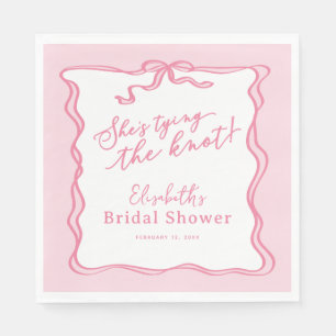 Retro-Rosa-Schleife: Sie heiratet  Serviette