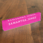Retro-Rosa-Schreibtisch-Schild Namensplakette (Seite)