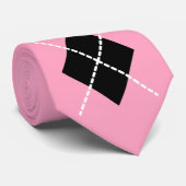 Retro Rosa Schwarz Argyle Krawatte (Gerollt)