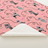 Retro rosa schwarzes modernes Muster 50er des Sherpadecke (3/4)