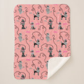 Retro rosa schwarzes modernes Muster 50er des Sherpadecke (Vorderseite)