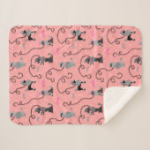 Retro rosa schwarzes modernes Muster 50er des Sherpadecke (Vorderseite (Horizontal))