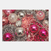 Retro Rosa & Silber Ornament Geschenkpapier Set (Vorderseite 3)