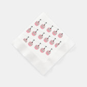 Retro Rosa Skilift Skilift Skifahrer Serviette (Ecke)