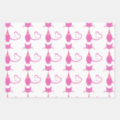 Retro Rosa Skulptur Cat Art Deco Thema Geschenkpapier Set (Vorderseite)