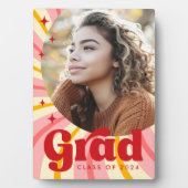 Retro rosa Sonnenaufgang Abschluss Jahr Foto Absch Fotoplatte (Vorderseite)