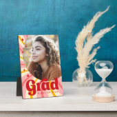 Retro rosa Sonnenaufgang Abschluss Jahr Foto Absch Fotoplatte (Seite)